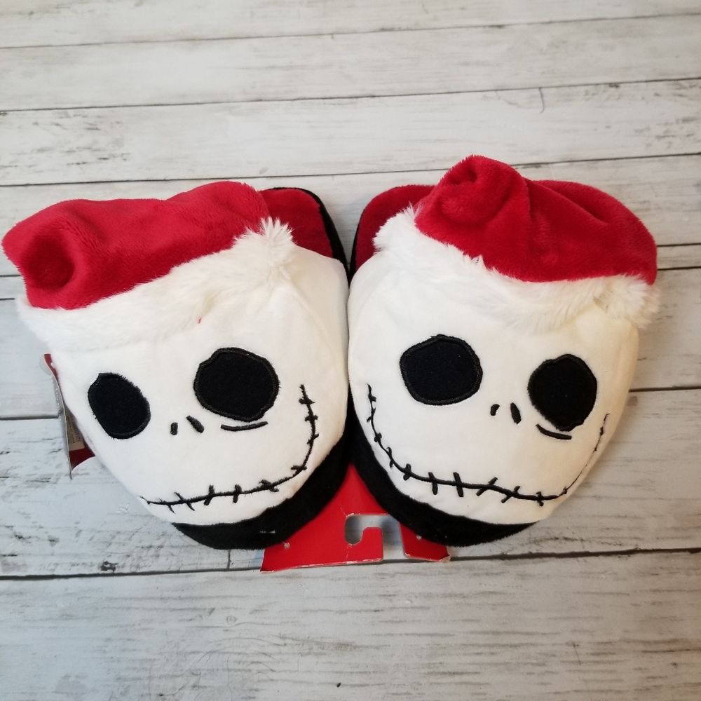 Disney Jack Skellington Nightmare Before Christmas Christmas Slippers NWT